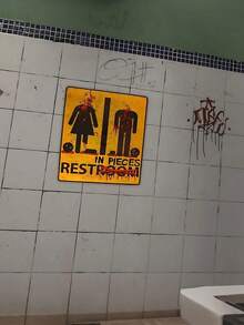 1Pc Halloween Sticker For Bathroom Toilet Stickers Halloween Fright Night Horror Mural Adhesive Party Decoration Wall , Halloween Decorations