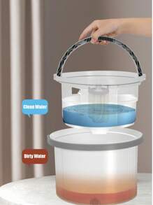 Juego de trapeador giratorio doméstico con cubo individual | Separación de suciedad y agua, limpieza manos libres, trapeador giratorio automático, altura ajustable, uso dual en seco y húmedo, herramientas de limpieza de pisos