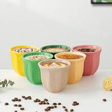 Cốc cà phê/matcha gốm sứ Ả Rập nhiều màu sắc 180ml/250ml - Cốc dập nổi hình hoa tulip, đồ dùng uống kiểu Bắc Âu, lý tưởng để phục vụ espresso, matcha và trà. - Nhiều màu - Xem 2