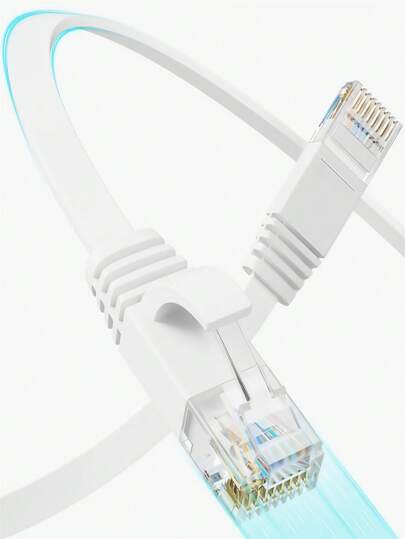 1-30m High Speed Ethernet Cable, Cat6 Flat Network Cable With RJ45 Connectors, Long LAN Wire For Connecting Router And Computer, Suitable For Office And Home, White