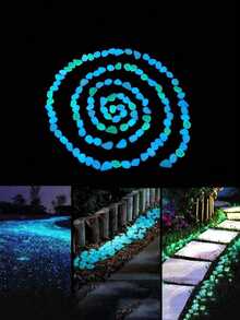 500/200pcs-Luminous Pebbles,Glow In Dark Rocks Luminous Stone Garden Accessories Micro Landscape Fish Tank Decoration Outdoor Patio Lawn Yard Kit Pebble Vase Stuffing Glow In The Dark Garden Pebbles Stones Rocks For Yard And Walkways Decor DIY Decorative Luminous Stones