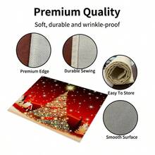 4 piezas de manteles individuales decorativos navideños, manteles individuales rectangulares tejidos antideslizantes de poliéster lavables a máquina, adecuados para la cocina, el comedor, la decoración del hogar y la decoración de fiestas.