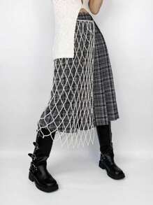 1Pc New Hip-Hop Street Punk Style Ladies Faux Pearl Long Dress Fashion Pearl Body Chain Ladies Trousers With