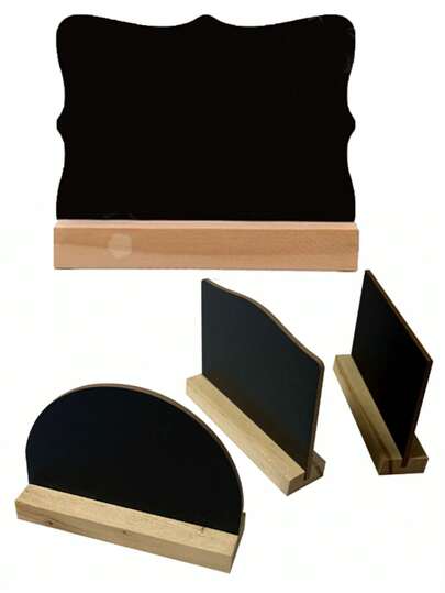 4件套创意木质家居装饰迷你黑板，留言板，适用于酒店酒吧、办公桌、软木板、钉板、愿景板