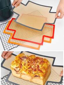 1 件可重复使用硅胶面包盘衬垫，适用于 9 X 5 英寸面包盘 - 烘焙垫，不粘可重复使用，易于清洁，耐热，家庭厨房配件 - 彩色 - 查看 9