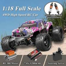 High-Speed Full Scale 4WD RC Car, All-Terrain Monster Truck, RC380 High Speed Motor, With Adjustable Strength Shock Absorber, 2.4GHz Remote Control, With 2 Rechagreable Batteries, Outdoor Sports Drifting/Racing/Climbing, Birthday Christamas Gifts For RC Hobby Beginner - 紫色 - 查看 10