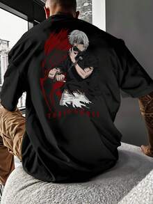 Oversized Streetwear T-Shirt Tokyo Ken Kaneki Anime REF 7268 FLUXOGEEK - màu đen - Xem 7
