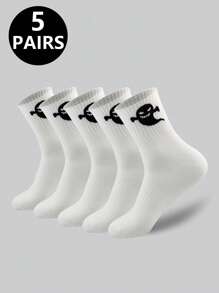 5 Pairs/10 Pairs/20 Pairs/ Men's Casual Socks, Mid Length Socks, White Socks, Winter Socks, Black Socks, Sports, Fall Socks