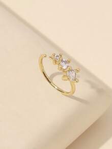 Women's Cubic Zirconia Nose Ring, Copper Alloy Rhinestone Round Soft Cartilage Ear Nose Piercing Body Jewelry - Gold - View 5