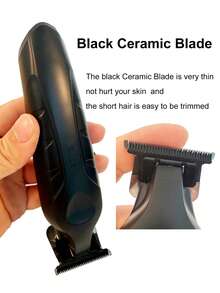 Kemei Cortadora de pelo eléctrica KM-2269 con cuchilla T de 0 mm para hombres, uso en barbería o en casa, inalámbrica, para cortar y esculpir el cabello, regalo para hombres - Negro - Ver 7
