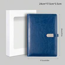 A5 Binder Organizer - Unisex Business Planner - PU Leather Journal -6 Ring Binder Refillable Diary Notepads, Travel Organizer Agenda For Men Women - Blue-671080 - 藍色 - 查看 7