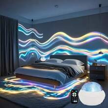USB Powered LED Aurora Projection Lamp With Adjustable Brightness And Color Changing, Ideal For Gaming Room Decor And Ambient Lighting, Immersive Experience Enhancer | Decorative Lighting, Bedroom Projector Lamp, Bedroom Ambient Lighting | Mood Lighting | Dimmable Lamp