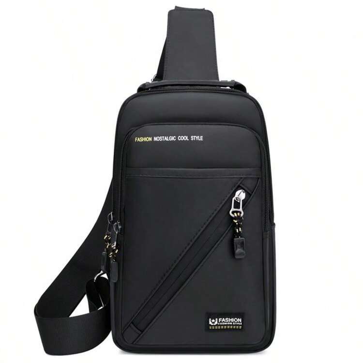 Fashionable Men's Waist Bag, Casual One Shoulder Diagonal Cross-Body 2-In-1, Stylish Sports Travel Chest Bag - Grey - View 1