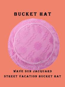 1pc Polyester Casual Street Style Sun Wave Pattern Bucket Hat, Suitable For Spring, Summer, Autumn And Winter Winter Outfits - Purple - View 3