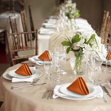 20 pezzi Tovaglioli di raso arancioni 43cm x 43cm quadrati, morbidi e lisci, per matrimoni, feste, celebrazioni, ristoranti, Ringraziamento, Natale, Ognissanti, decorazioni per eventi