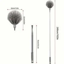 1pc Spider Web Cleaner With Telescopic Handle, Featuring Extendable Duster Brush, Spider Web Brush, Reusable & Washable For Ceiling Fan, Furniture, Car, Cleaning Supplies, Cleaning Tools, Christmas Gift, Includes Multiple Cleaning Brushes - Multicolor - View 10