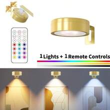 1/3 pièces Lumières de peinture alimentées par batterie dorées, lumières de peinture LED magnétiques avec gradation et minuterie à distance, 3 modes d'éclairage pour cadres de peinture, lumières décoratives murales pour salon, cuisine, couloir, mariage et escaliers, décoration intérieure | Finitions métalliques contemporaines | Éclairage réglable, éclairage intérieur avec efficacité énergétique, chambre à coucher, salon, 150 mAh, décoration de la maison