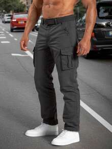 Herren Utility Cargohose - Gerade Beinform Hose - Multitaschen Hose - Sport Outdoor Hose - Berg Outdoor Hose - Gerade Beinform Hose - Modehose - Neues Modell 2025 - Japanischer Stil - Kostenloser Gürtel enthalten - Urbaner funktionaler Outdoor Sport - Athleisure Trendsetter - Straßen-Lässig Lässig - Resort Lässig Tarnmuster, Passform für Alle/Global/Universal, Lässig Outdoor Sport Cargohose, Hochwertig - Schwarz - Übersicht 1