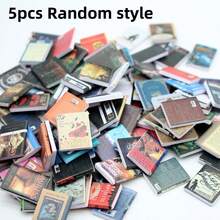 100pcs/50pcs/30pcs/20pcs/10pcs/5pcs Mixed Miniature Simulation Fixed Mini English Books, 1:12 Dollhouse Accessories, DIY Furniture Models, Decorations, Christmas Gifts, Valentine's Day Gifts, Easter Gifts, Miniature Fake English Books, Mini Bookshelf, Christmas Micro Scene Decorations And Ornaments