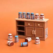 Mini Chocolate Peanut Butter Jar Playset, DIY Jewelry Resin Accessories, Car Decor, Dollhouse Miniatures, Blind Bag Decor, Desktop Ornaments, Dollhouse Accessories, Christmas Gift, Halloween Gift - Multicolor - View 2