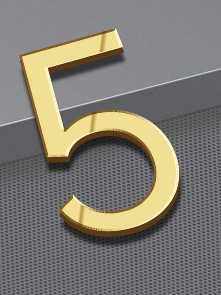 OUTANA 1片亚克力自粘可移除2D 0-9数字镜面墙贴，防潮易清洁，无需电源，适用于客厅、卧室、厨房、办公室、户外邮箱信件、住宅、公寓、酒店房间地址标识、圣诞装饰、外墙门牌号装饰镜面，金色/银色/黑色可选。 - 彩色 - 查看 25