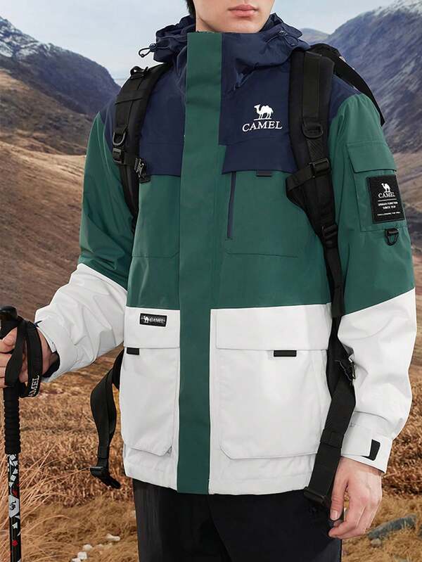 CAMEL CROWN Outdoor Cold-Resistant Sports Jacket For Men In Autumn And Winter, Windproof And Waterproof Three-In-One Hiking And Mountaineering Jacket