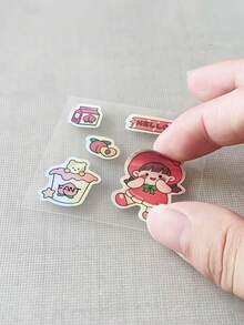 80 szt./opakowanie naklejek z brokatem w kształcie kreskówek, wodoodporny materiał PET, klej bez śladów, błyszczący wzór, nadaje się do scrapbookingu, etui na telefony, laptopów, butelek na wodę, deskorolek, bagażu, dekoracji kasków