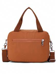 Women's Handbag, Multi-Pocket Zipper Backpack, Waterproof Nylon Shoulder Bag, Coin Purse - Orange - View 3
