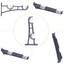 Double Curtain Rod Brackets,Set Of 4 Alloy Hang Curtain Brackets 2 Rod Hole Hooks For Drapery Window Hardware Rod Holders,Fit For 4/5" To 1" Curtain Rods (4 Pcs Double Hole Holder, Black) - 4 PCS - 查看 5