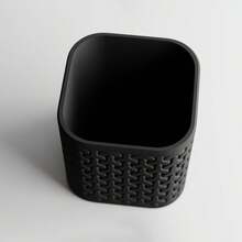 ORIZZONTE Jarrón decorativo con diseño geométrico. Disponible en dos tamaños. Ideal para decoración del hogar, centro de mesa o florero. 100 % fabricado en Italia. Envío desde Italia. - Negro - Ver 6