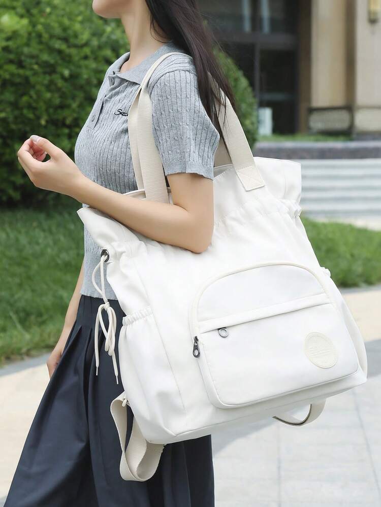 peach tree 桃树旅行背包，两用手提包和单肩包，笔记本电脑包，情侣包，防水隔层，大容量，多口袋，适合旅行、度假、健身、学校、商务、圣诞节、情人节礼物 - 白色 - 查看 1