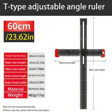 Multifunctional Combination Angle Ruler, T-Square, 2-In-1 Punch Positioning Ruler, Woodworking Tools, Full-Function Square Ruler - Multicolor - View 10
