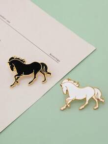 1pc Literary Gift: Dream As A Horse Emblem Brooch Lucky White Horse Exam Black Horse Bag Pendant Suitable For Clothes, Shirts, Ties, Suit Collars, Jackets, Backpack Accessories Office Accessories Jewelry Christmas Halloween Pins, Autumn-Winter Accessories, Suitable For Teens, Youth, Men, Casual, Outdoor, Athletic, Vacation, Graduation Gifts, Birthday, Daily Wear Clothes Pin Funny Cute Teacher Gifts Costume Accessories Bag Charms - Many - View 7
