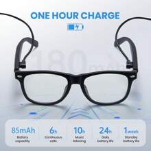 SENBONO AI Smart Glasses With 100+ Language Translator, 100+ Languages, Wireless Calls, Music Control, Voice Assistant, Rechargeable, Black Frame, Ideal For Travel & Office Use, Realtime Language Converter | Sleek Eyewear Design | Highquality Audio