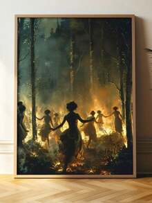 1pc Gothic Fantasy Canvas Poster, Witchcraft Ancient Ceremony, Dark Magic, Sacred Feminine Power, Mystical Enchantment, Ideal For Home Office, Bathroom, Living Room, Bedroom, Dining Room, Art Wall Mural, Frameless, Letter Print, Ink Art Medium, Classic Style, Indoor Use, Wall Art Form, Art Print, Poster, Seasonal For Winter And Autumn, Victoria Style, Canvas Surface Material, No Battery Required - Multiple Options Available - View 9