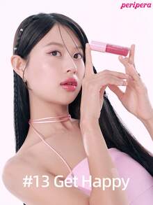 Peripera K-Beauty Ink Glasting 唇彩，纯素，含植物萃取油，水润色调，镜面水润唇彩，玻璃唇彩，丰唇，自然保湿，轻盈滋润，提亮肤色，持久，舒适，不粘腻，适合敷面膜，无白膜，K-Beauty，韩国彩妆 - #13 Get Happy - 查看 3