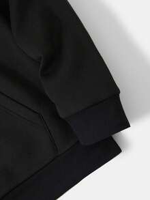 Krometka Men's Autumn/Winter Street Casual Slogan "PRAISE THE LORD" Print Hoodie Sweatshirt - Black - View 8