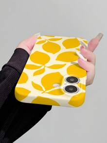 1pc Glossy Cute Yellow Lemon Pattern Phone Hard Case Cover Compatible With IPhone 11 12 XR 13 13 Pro 13 Pro Max 14 14 Pro 14 Pro Max 15 15 Pro 15 Plus 15 Pro Max 16 16 Pro 16 Plus 16 Pro Max 16e - Multicolor - View 5