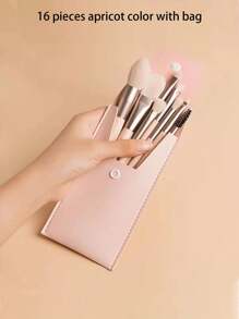8 pièces Set de pinceaux de maquillage, petits pinceaux de qualité premium en fibres synthétiques pour fond de teint, fard à joues, ombre à paupières, sourcils, cils, nez et lèvres, livré avec un sac de rangement charmant