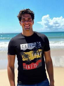 Playera estampado paisaje cuello redondo manga corta Molto Baby - Negro - Ver 3