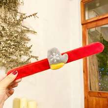 Christmas Papa Circle Plush Decorative Bracelet, Suitable For Christmas Theme Party, Cute Little Gift For Children Christmas Holiday Papa Circle Gift, Styles Randomly Sent