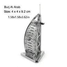 Quebra-cabeça Metálico 3D, Modelo de Montagem DIY, Quebra-cabeça de Aço Inoxidável, Modelo de Arquitetura, Sem Necessidade de Cola, Presente de Natal, Ornamento Decorativo, Estátua da Liberdade, Big Ben, Farol, Golden Gate Bridge, Torre de Pisa, Edifício Chrysler