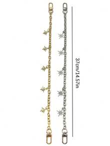 Fashionable Octagonal Star, Heart, Cherry Chain Bag Charms, Dopamine Inspired Minimalist Elegant Bag Chains - Multicolor - View 2
