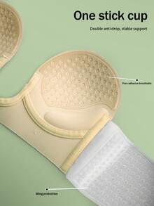 U-Shaped Adhesive Bra, Side Pull Up Support, Strapless Chest Lift, Solid Self-Adhesive Bra - Apricot - View 4