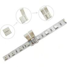 10 Pcs 4 Pin RGB LED Light Strip Connector 10mm Strip To Strip Solderless Connector For SMD 5050 Multicolor LED Strip