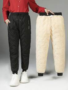 Große Größen Dicke thermisch gefütterte Hosen für Damen im Winter