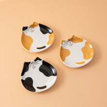 1 pièce Repose-cuillère en céramique, support de cuillère en forme de chat mignon, support d'ustensiles de cuisine, applicable sur le plan de travail de la cuisine, accessoire de cuisine au design unique de chat, cadeau de pendaison de crémaillère, Halloween, Noël pour les amateurs de chats - Multicolore - Voir 1