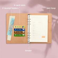 A5 Binder Organizer - Unisex Business Planner - PU Leather Journal -6 Ring Binder Refillable Diary Notepads, Travel Organizer Agenda For Men Women - Blue-671080 - 貝格恩 - 查看 5