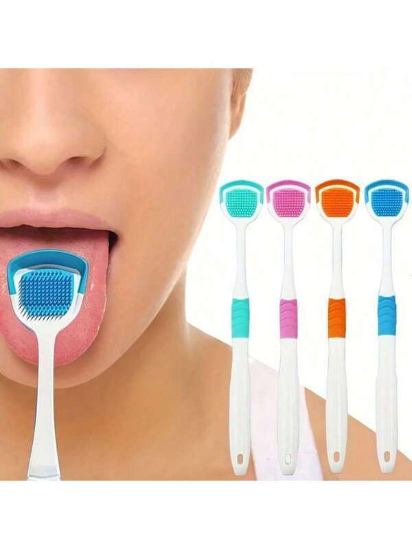 6件装随机颜色软硅胶舌头清洁刮刀，口腔卫生，清新口气