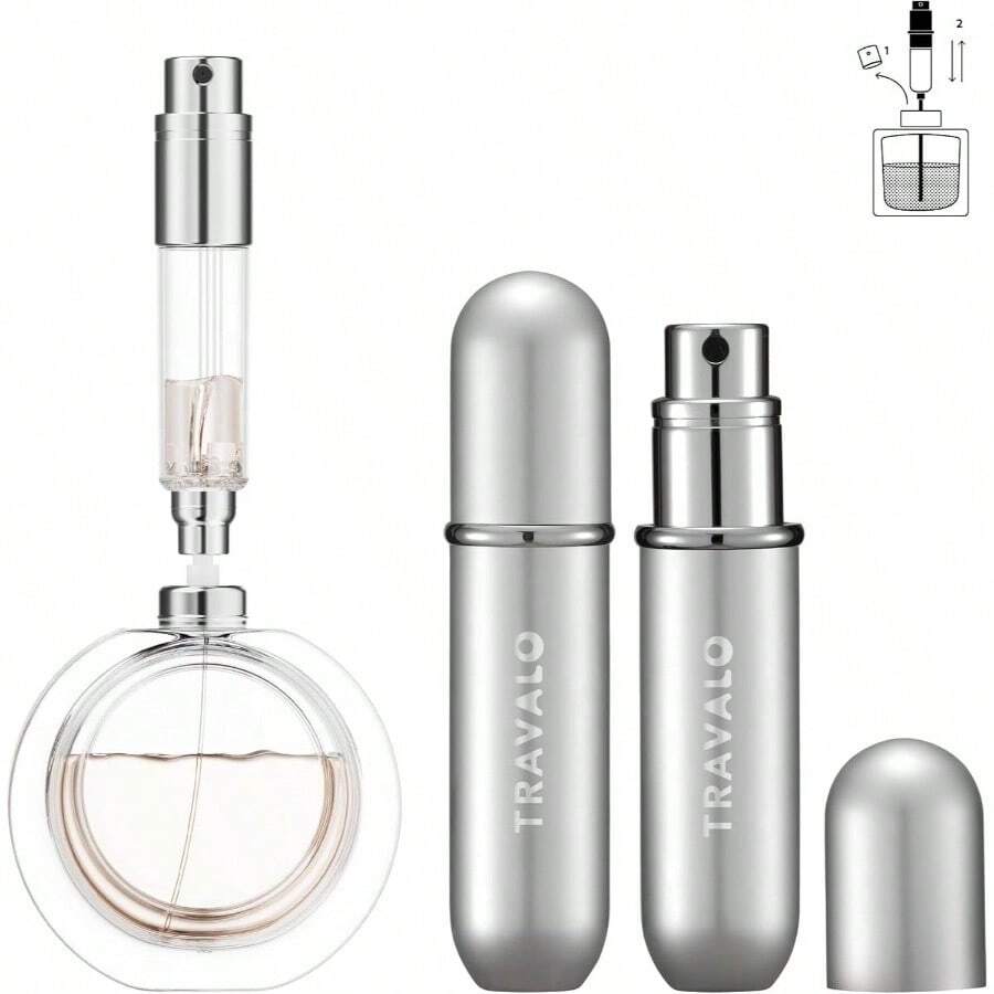 NEW CLASSIC Refillable Perfume Atomizer, Bottom Filling Fragrances Perfume Bottle, Mini Cologne Dispenser, Travel Sized(BLACK)